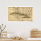 キューバの早期島の地図1639 ポスター (キッチン)