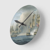 キューバの沖のHMS ArethusaによるPomoneの捕獲 ラウンド壁時計 (傾斜)