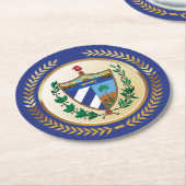 キューバの紋章 ラウンドペーパーコースター (アングル)