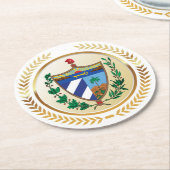 キューバの紋章 ラウンドペーパーコースター (アングル)