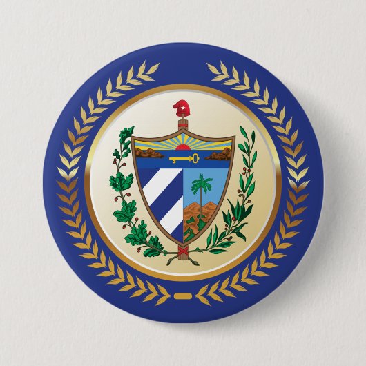 キューバの紋章 缶バッジ (正面)