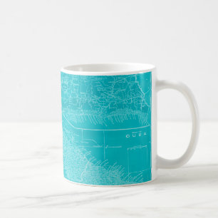 キューバの青い地図 コーヒーマグカップ