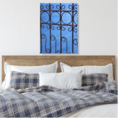 キューバの青の鉄の門パターン キャンバスプリント (インサイチュ (寝室))