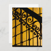 キューバの黄色の鉄の門パターン ポストカード (正面/裏面)
