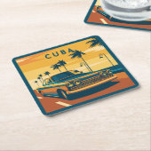 キューバイラストレーション スクエアペーパーコースター (アングル)