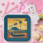 キューバイラストレーション ペーパープレート (パーティー)