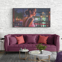 キューバウーマンマイアミ絵画の窓 ポスター