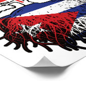 キューバキューバカナダツリールーツ国旗 ポスター (角)