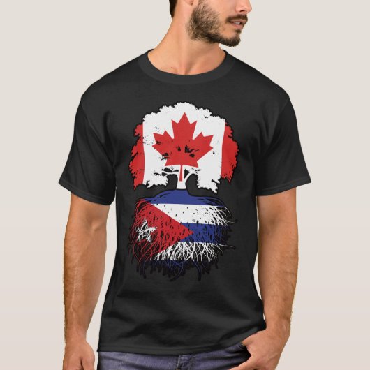 キューバキューバカナダツリールーツ国旗 Tシャツ (正面)