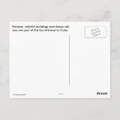 キューバクラシックの自動車カラフル建築 ポストカード (裏面)