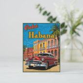 キューバクラシックハバナ通り車カラフル旅行 ポストカード (スタンド正面)