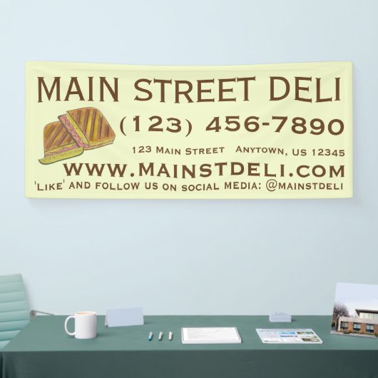 キューバサンドイッチデリレストランケータリングビジネス 横断幕 (トレードショー)