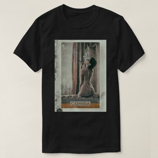 キューバシガーセクシーな女性 Tシャツ (デザイン正面)