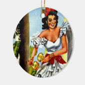 キューバダンサーヴィンテージ旅行 セラミックオーナメント (左)
