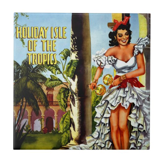 キューバダンサーヴィンテージ旅行 タイル (正面)