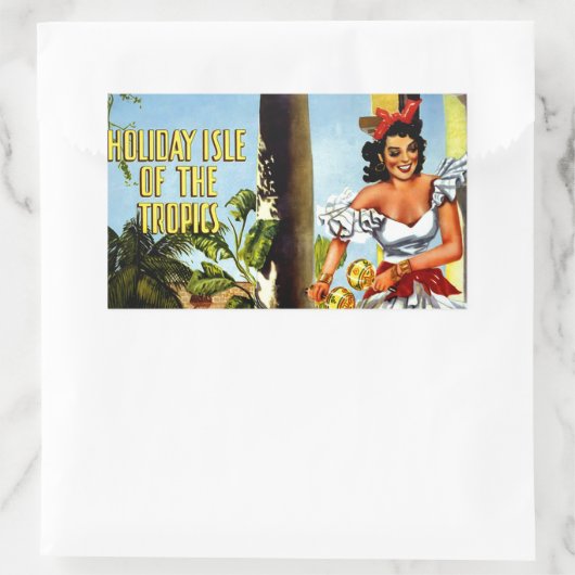 キューバダンサーヴィンテージ旅行 長方形シール (バッグ)