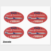 キューバナコンステレーションレトロラゲッジステッカー 楕円形シール (シート)