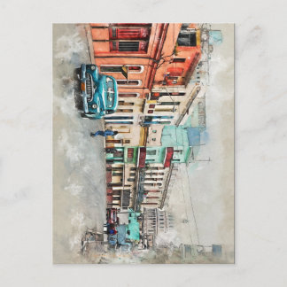 キューバハバナキューバオールドカーカリブのビーチ ポストカード