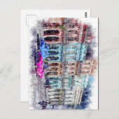 キューバハバナキューバオールドカーカリブのビーチ ポストカード (正面/裏面)