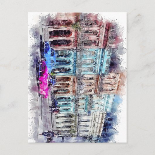 キューバハバナキューバオールドカーカリブのビーチ ポストカード (正面)