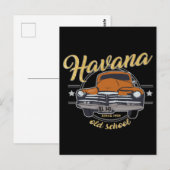 キューバハバナキューバオールドカーカリブのビーチ ポストカード (正面/裏面)