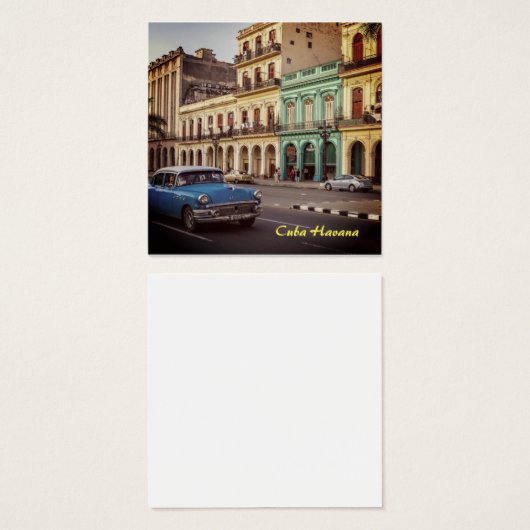 キューバハバナヴィンテージクラシック車の街並 (正面&裏面)
