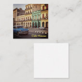 キューバハバナヴィンテージクラシック車の街並 スクエア名刺 (正面/裏面)