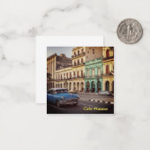 キューバハバナヴィンテージクラシック車の街並 ノートカード (正面/裏面インサイチュ)