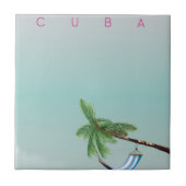 キューバハンモックヴィンテージスタイル休暇プリント。 タイル (正面)