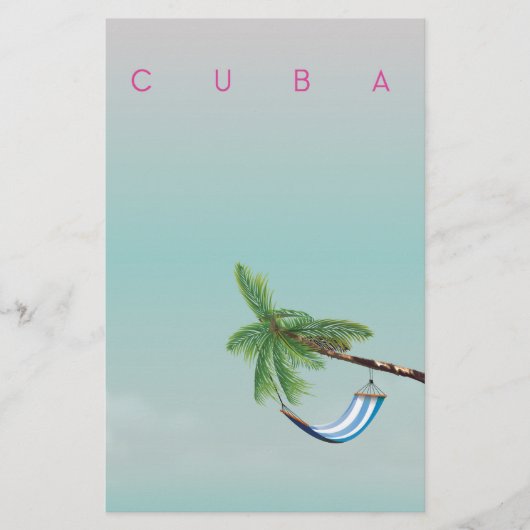 キューバハンモックヴィンテージスタイル休暇プリント。 便箋 (正面)