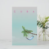キューバハンモックヴィンテージスタイル休暇プリント。 便箋 (スタンド正面)
