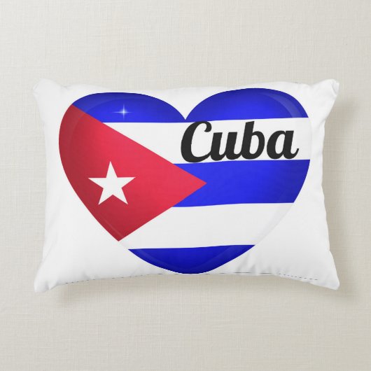 キューバハート国旗 アクセントクッション (正面)