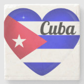 キューバハート国旗 ストーンコースター (正面)