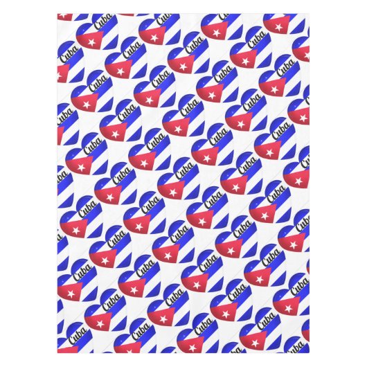 キューバハート国旗 テーブルクロス (正面)