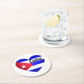 キューバハート国旗 ラウンドペーパーコースター (インサイチュ)