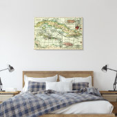 キューバパノラママップキューバ キャンバスプリント (インサイチュ (寝室))