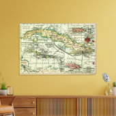 キューバパノラママップキューバ キャンバスプリント (インサイチュ (リビング))