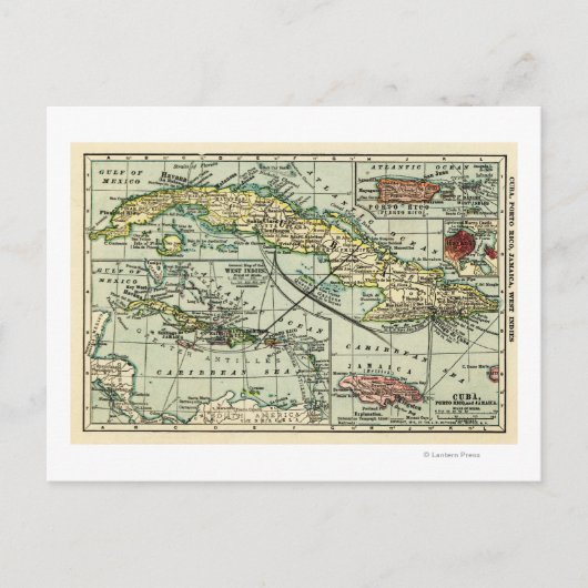 キューバパノラママップキューバ ポストカード (正面)