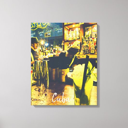 キューバファンキーモヒトトバー旅行プリント キャンバスプリント (正面)