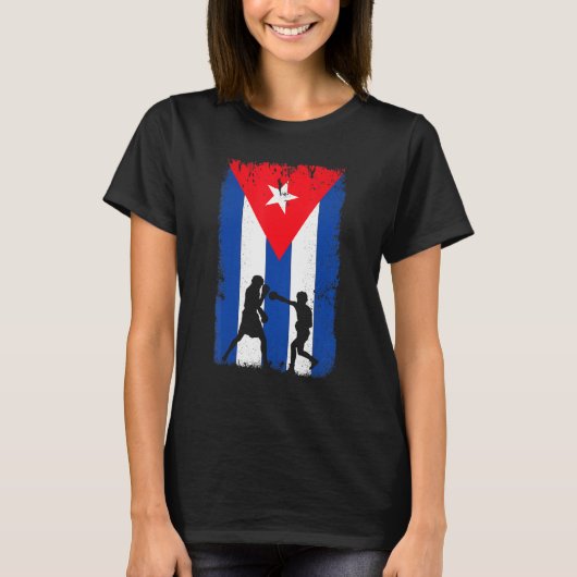 キューバボクシングキューバ国旗 Tシャツ (正面)