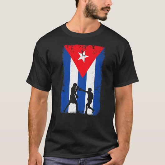 キューバボクシングキューバ国旗 Tシャツ (正面)