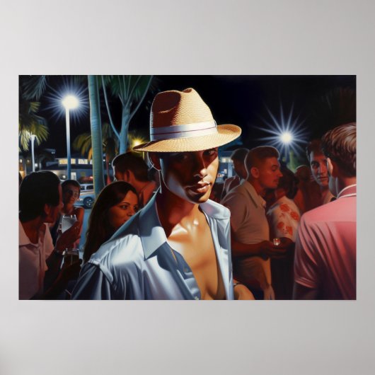 キューバマンアットアンアウトドアマイアミナイトクラブ絵画ズ ポスター (正面)