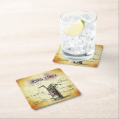 キューバライベバーテンドリンクレシピ スクエアペーパーコースター (インサイチュ)