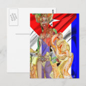 キューバランベラ国旗 ポストカード (正面/裏面)