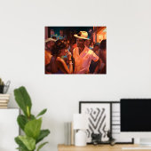 キューバンズトーキングマイアミ屋外絵画夜 ポスター (ホームオフィス)