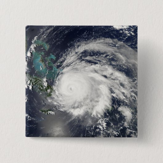 キューバ上空のハリケーンIke、ヒスパニオーラ 缶バッジ (正面)