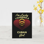 キューバ人の女結婚したの子の夫で結婚幸運だ カード (黄色い花)