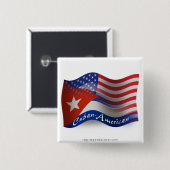 キューバ人アメリカの振る旗 缶バッジ (正面&裏面)