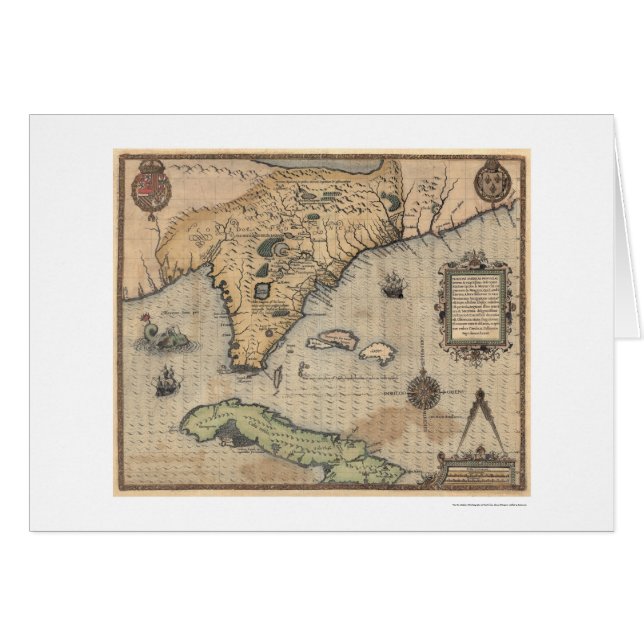 キューバ及びフロリダの地図1591年 (正面横)