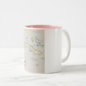 キューバ図解入りの、写真付きのの地図 ツートーンマグカップ (正面右)